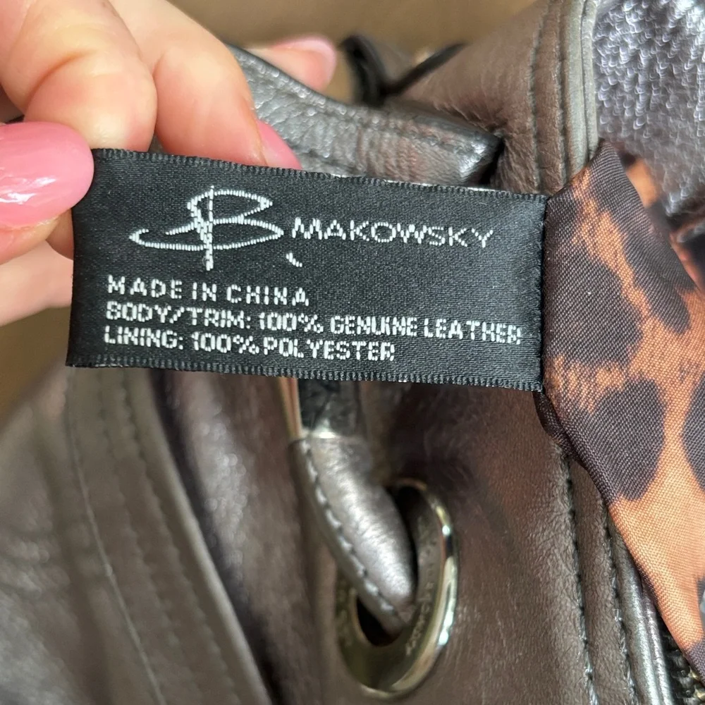 B. Makowsky Metallic Silver Shoulder Bag - Picture 4 of 4